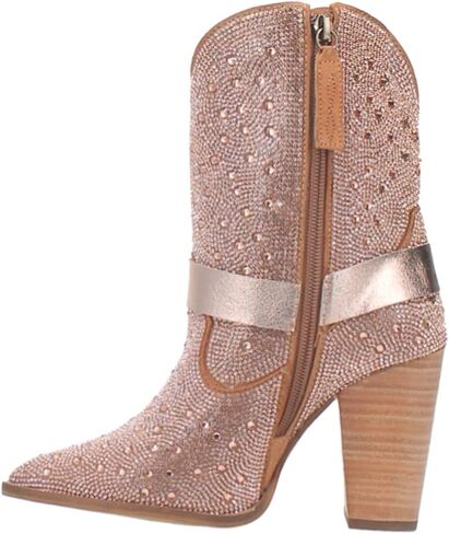 Dingo Womens Crown Jewel Rhinestone Snip Toe Casual Boots Ankle High Heel 3" & Up - Silver - Size 7.5 M in Kuwait