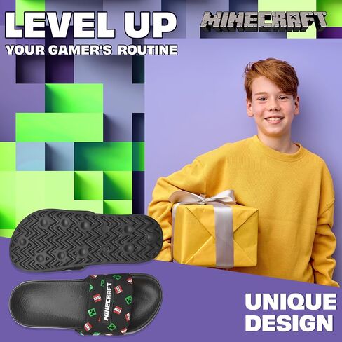 Minecraft Boys Sliders or Flip Flops for Beach and Pool - Boys Gifts in Saudi Arabia
