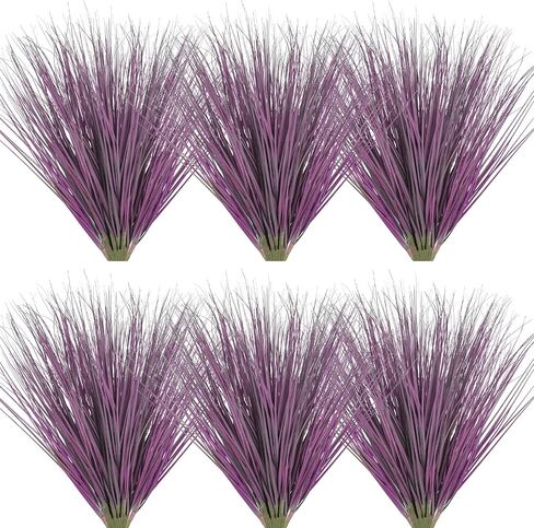 20Pcs Artificial Onion Grass Fake UV Resistant Outdoor Shrubs Plants Flowers Greenery Stems Faux Wheat Grass for Garden Window Box Porch Decor Home Red in Saudi Arabia