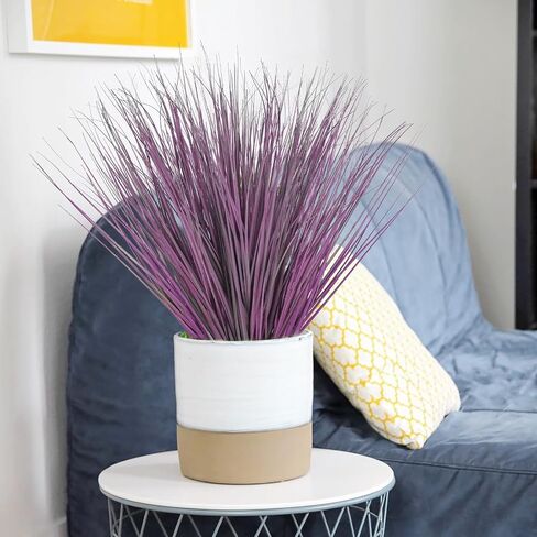 20Pcs Artificial Onion Grass Fake UV Resistant Outdoor Shrubs Plants Flowers Greenery Stems Faux Wheat Grass for Garden Window Box Porch Decor Home Red in Saudi Arabia