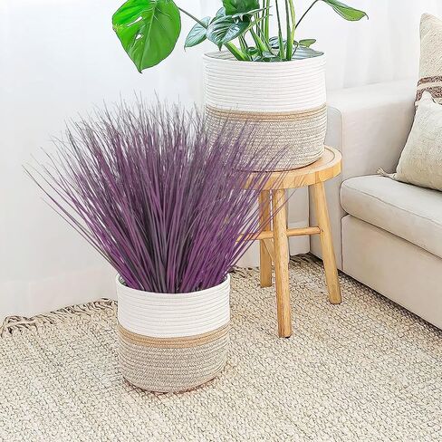 20Pcs Artificial Onion Grass Fake UV Resistant Outdoor Shrubs Plants Flowers Greenery Stems Faux Wheat Grass for Garden Window Box Porch Decor Home Red in Saudi Arabia