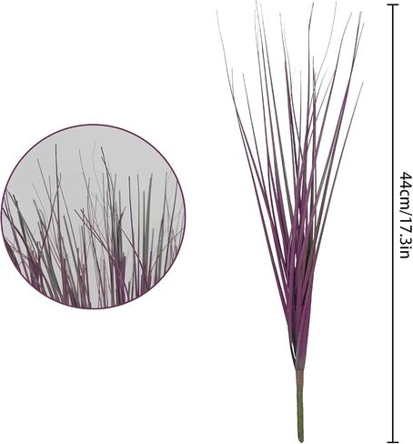 20Pcs Artificial Onion Grass Fake UV Resistant Outdoor Shrubs Plants Flowers Greenery Stems Faux Wheat Grass for Garden Window Box Porch Decor Home Red in Saudi Arabia
