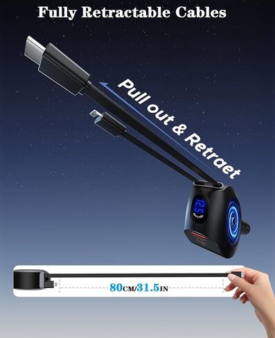 شاحن سيارة USB C، KOOPAO 36W PD&QC3.0 شاحن سيارة سريع مزدوج المنفذ USB C محول مع كابل 3.3ft من النوع C إلى C لهاتف Samsung Galaxy S21/Note 20/10/9/8/S20/S20 Plus/S10+/S9، iPhone 12/آيفون 11 وأكثر in Kuwait