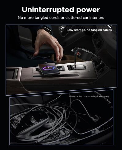 شاحن سيارة USB C، KOOPAO 36W PD&QC3.0 شاحن سيارة سريع مزدوج المنفذ USB C محول مع كابل 3.3ft من النوع C إلى C لهاتف Samsung Galaxy S21/Note 20/10/9/8/S20/S20 Plus/S10+/S9، iPhone 12/آيفون 11 وأكثر in Kuwait