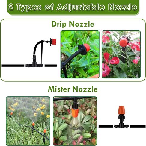 Drip Irrigation Kit, Garden Irrigation System 1/4" Blank Distribution Tubing Watering Drip Kit/DIY Saving Water Automatic Watering System for Garden, Greenhouse, Flower Bed, Patio, Lawn in Saudi Arabia