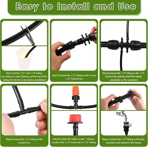 Drip Irrigation Kit, Garden Irrigation System 1/4" Blank Distribution Tubing Watering Drip Kit/DIY Saving Water Automatic Watering System for Garden, Greenhouse, Flower Bed, Patio, Lawn in Saudi Arabia