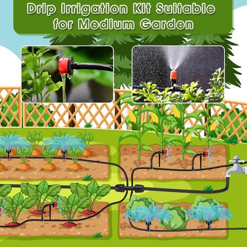 Drip Irrigation Kit, Garden Irrigation System 1/4" Blank Distribution Tubing Watering Drip Kit/DIY Saving Water Automatic Watering System for Garden, Greenhouse, Flower Bed, Patio, Lawn in Saudi Arabia
