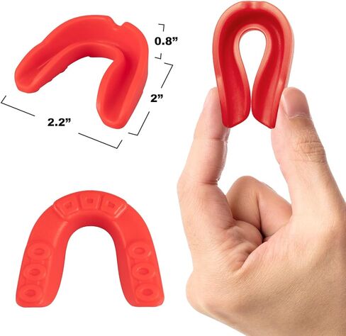 واقي الفم الرياضي من فانمور، عبوة من 6 قطع من حامي الفم للشباب والبالغين طبقة مزدوجة ملونة مع صندوق مجاني لكرة القدم وكرة السلة الملاكمة فنون القتال المختلطة والهوكي in Kuwait