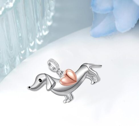 Dachshund/Corgi/Yorkie Charm 925 Sterling Silver Dachshund Gifts Cute Dachshund Jewelry Dog Charms for Bracelets Dachshund Gifts for Women in Kuwait