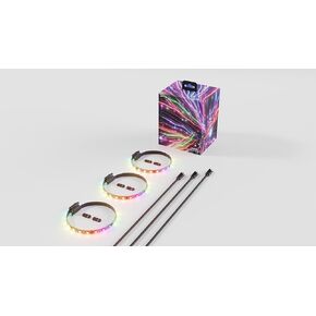HYTE LS10 qRGB Light Strips & Nexus Portal NP50 Bundle - Digital Immersion Lighting - 330mm (3 Pack) - Black