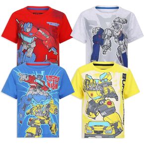 Transformers Hasbro Boys 4 Pack Short Sleeve T-Shirt for Toddler and Big Kids