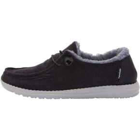 Hey Dude Women's Wendy Corduroy Grey Size 5 | Women’s Shoes | Women’s Lace Up Loafers | Comfortable & Light-Weight