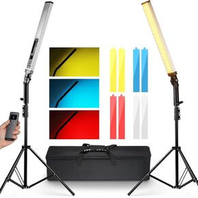 NEEWER Upgraded LED Video Light Stick & 2.4G Remote Kit, 2 Pack Handheld Dimmable 3200K~5600K CRI97+ Video Lighting with Stands/Filters/Carry Bag for YouTube Video Recording Photography Gaming, BH20B in Kuwait