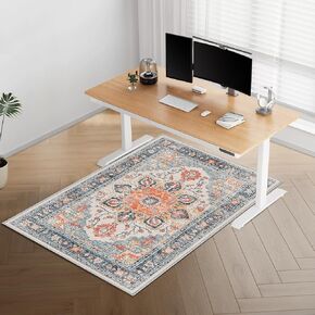 Kuyal Office Chair Mat for Hardwood Floor, 48 x 60 inches Computer Gaming Chair Mat, Low Pile Carpet Desk Chair Mat, Anti-Slip Floor Mats Wood/Tile Protection Mat(48'' x 60'', Modern Gray)