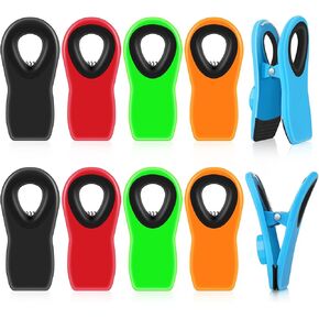 Grtard 10 Pack Chip Clips Bag Clips Food Clips, Bag Clips for Food, Magnetic Chip Clips for Food Packages, Magnet Clips Bag Clip Magnetic Chip Clips for Fridge, Home, Office (Red)