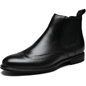 Mens Chelsea Boots,Dress Boots For Men,Slip-on Formal Dress Boots for Men Casual Ankle Boots Classic Brogue Style