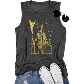 Magical Tank Tops Women Magic Kingdom Tank Fairy Castle Tshirt Girls Trip Tee Family Vacation Shirt Summer Sleeveless Tops