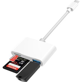 USB C إلى بطاقة SD، قارئ بطاقة ذاكرة Micro SD، محول قارئ بطاقة من النوع C إلى SD لكاميرا iphone15 MacBook Android Windows Linux وأجهزة أخرى من النوع C