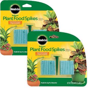 Miracle-Gro Indoor Plant Food Spikes, Includes 48 Spikes - Continuous Feeding for all Flowering and Foliage Houseplants - NPK 6-12-6