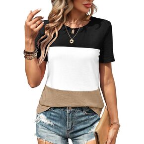Women T Shirts Short Sleeve Tops Crew Neck Women Summer Tops, Summer Tops for Women 2024 Casual Basic Tee Outfits Clothes