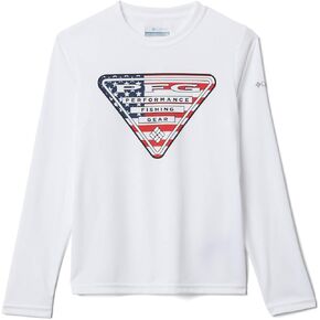Columbia Youth Boys Terminal Tackle Triangle Fill Long Slee, Collegiate Navy/Gamefish Camo, Medium