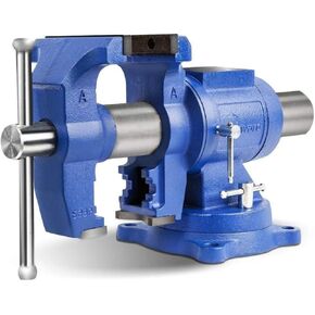 Forward DT08125A 5-Inch Heavy Duty Bench Vise 360-Degree Swivel Base and Head with Anvil (5", Ductile Iron)