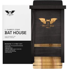 The Complete Black Bat House for Outdoors - Clean Your Backyard from Mosquitoes - Bat Box Without Paint Inside - One Chamber Bat Hose - Easy to Hang - Wildyard