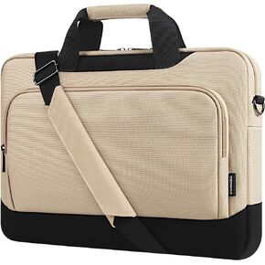 DOMISO Laptop Sleeve Case Large Capacity Shoulder Bag Compatible with 17-17.3 inch Dell XPS/Inspiron 17 / HP Gaming Pavilion 17 / Chromebook 317，Black