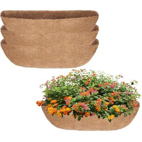 2 Pcs Coco Liners for Planters 24 Inch, Sturdy Window Box Liners, Perfect Planter Liners Replacement for The Old, 100% Natural, Easy to Straighten Out