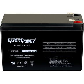 ExpertPower® 12V 7.2AH Sealed Lead Acid (SLA) Rechargeable Battery for Security Alarm System With F2 Terminals || EXP1272