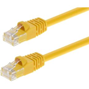 Monoprice Cat6 Ethernet Patch Cable - Network Internet Cord - RJ45, Stranded, 550Mhz, UTP, Pure Bare Copper Wire, 24AWG, 1ft, Yellow