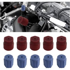 20PCS R134a/R12 Cap 13mm & 13.5mm & 14mm & 16mm &17 & 17.5mm Air Conditioning Service AC System Charging Port Caps, R134a A/C System Valve Cap Auto Replacement Leakproof Hat