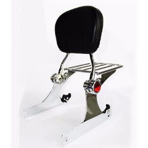 HTTMT Detachable Sissybar With Luggage Rack For Harley 2006-2017 Dyna Backrest [P/N: SBB023] Black