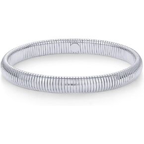 PAVOI Stainless Steel 14K Gold Plated Waterproof Flexible Stretch Chunky Bangle for Women | Cobra Bracelet