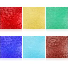 VARIART Stained Glass Panels 12x12 inch,Clear Textured Stained Glass Sheets,Unleash Your Creativity with Easy-to-Cut Mosaic Stained Glass Panels for Arts and Crafts Enthusiast (Frost Pattern)