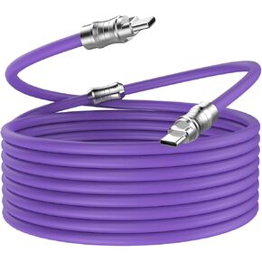 WLGQ Geek Industrial Style Handmade Custom USB C to C PD100W Skin-Friendly Liquid Silicone Material Fast Charging Cable USB-C Interface Device Universal Charging Cable (Yellow or Purple-2m)