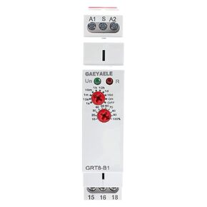 Delay on Time Relay Electronic 16A 1SPDT Adjustable Timer Delay Relay Din Rail Modular with CE CB Certificate(GRT8-A1,AC/DC12V-240V)