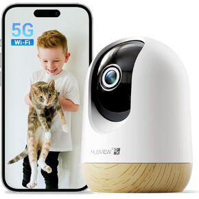 جهاز مراقبة الأطفال MUBVIEW مزود بكاميرا وصوت، وكاميرا أمان داخلية 5G/2.4G، وهاتف ذكي لمراقبة الأطفال واي فاي، وكاميرا للحيوانات الأليفة بدقة 2K قابلة للإمالة والتكبير/التصغير مع تطبيق الهاتف، وصوت ثنائي الاتجاه، وتخزين SD أو سحابي