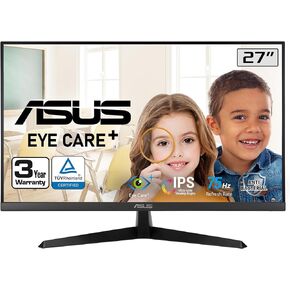 ASUS 27" 1080P Eye Care Monitor (VA27DQF) - IPS, Full HD, Frameless, 100Hz, 1ms, Adaptive-Sync, for Working and Gaming, Low Blue Light, Flicker Free, HDMI, DisplayPort, 3 Year Warranty