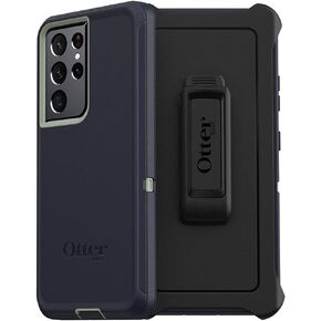 OtterBox Galaxy S21 Ultra 5G (ONLY - DOES NOT FIT non-Plus or Plus sizes) Defender Series Case - BLACK, Rugged & Durable, With Port Protection, Includes Holster Clip Kickstand