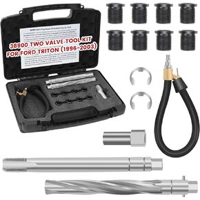 38900 Two Valve Tool Kit for Ford Triton (1996-2003)，Spark Plug Thread Repair Kit,Foolproof Repair System Compatible with Ford Triton F150/250/350 E150/250/350, 4.6L,5.4L,6.8 V-10 Two Valve Engine