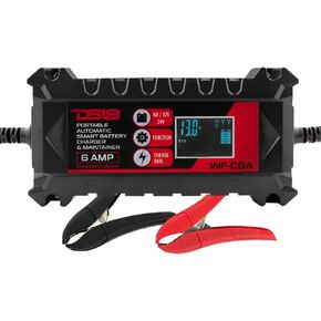 DS18 INF-C6A 6V/12V Car Battery Charger, Portable Automatic Smart Lithium and AGM Battery Trickle Charger & Maintainer 6A for Car Truck Motorcycle Lawn Mower Boat Marine Lead Acid Batteries