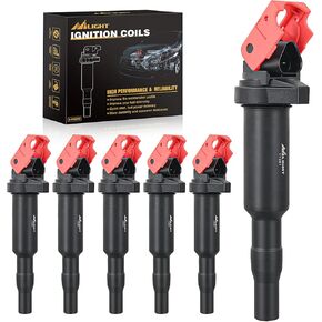 Nilight Ignition Coil UF592 C1638 Automotive Replacement Ignition Coils Fit for BMW 325i 325Ci 328i 330Ci 335i 525i 528i 530i 535i 545i 745Li X3 X5 M5 M6 Z4-2.5 3.0 4.4 4.8L Engine 0221504470-6 Pack