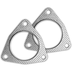 Miytsya 2 PCS Car Exhaust Seal Gasket for Exhaust Turbo, Waterproof Durable Metal Vehicle Exhaust Flange Gasket with Holes, Universal Automotive Gasket Accessories for Truck SUV Car (Silver #63MM)