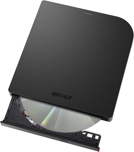 Buffalo MediaStation Portable DVD Drive/External, Plays and Burns DVDs and CDs with USB Connection. M-DISC Support. Compatible with Laptop, Desktop PC and Mac in Saudi Arabia
