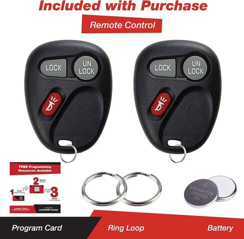 استبدال مفتاح KeylessOption لعام 1998 1999 2000 2001 2002 شيفروليه تشيفي سيلفرادو سوبربان تاهو جي إم سي يوكون سييرا أولدزموبيل جهاز التحكم عن بعد للدخول بدون مفتاح، 3 أزرار 15732803-2 حزمة in Kuwait