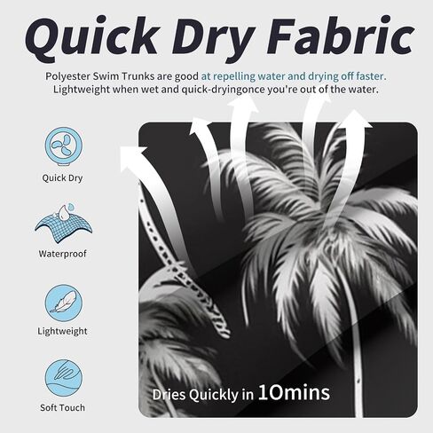 Mens Swim Trunks Quick Dry Mens Swimwear Swimsuit for Mens with Drawstring Suit for Swim, Board, Surf, Paddle in Saudi Arabia