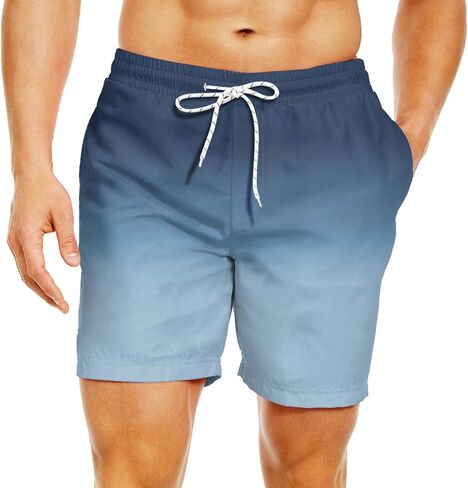 Mens Swim Trunks Quick Dry Mens Swimwear Swimsuit for Mens with Drawstring Suit for Swim, Board, Surf, Paddle in Saudi Arabia