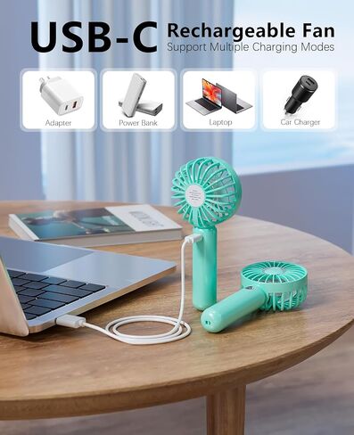 Mini HandHeld Portable Fan, Small Personal Battery Operated Fan Lash Fan usb Rechargeable 3 Speed Adjustable for Outside Travel Patios Indoor Shop Women Men Kids Girl Eyelash Makeup,black in Saudi Arabia