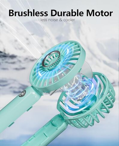 Mini HandHeld Portable Fan, Small Personal Battery Operated Fan Lash Fan usb Rechargeable 3 Speed Adjustable for Outside Travel Patios Indoor Shop Women Men Kids Girl Eyelash Makeup,black in Saudi Arabia